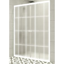 Durul Duşakabin Ön Cephe Beyaz Çizgi Buzlu Beyaz