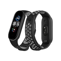 Newface Xiaomi Mi Band 6 Spor Delikli Kordon - Siyah-gri