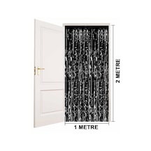 Nessiworld Siyah Renk Ekstra Metalize Parlak Saçaklı Arka Fon Perde İthal A Kalite 1x2 Metre Diğer