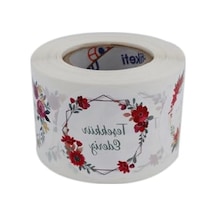 Kendinden Yapışkanlı Teşekkür Ederiz Etiketi - 50mm Çap, 500 Adet Rulo 124-Pembe