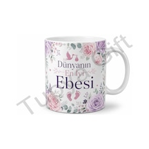 Ebeye Hediye Kişiye Özel Baskılı Kupa Bardak Ebe Günü Hediyesi Beyaz / Çok Renkli