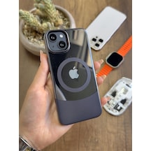 Apple iPhone 13/14 Magsafe Uyumlu Mika Sararmaz Kılıf Soocase720 Siyah