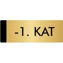 Metal Yönlendirme Levhası, Departman Kapı Isimliği -1. Kat 7x20 Cm Altın Renk