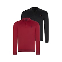 İkili Set V4007 Dewberry Erkek Sweatshırt-siyah-bordo Siyah-bordo
