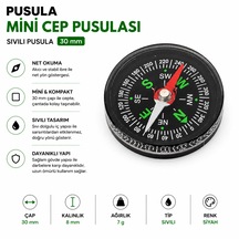 Pusula - Mini Cep Pusulası - Sıvılı Pusula 30 Mm