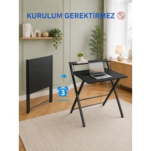 Dobo Çocuk Öğrenci Ders Masası Katlanır Çalışma Masası Siyah - Siyah