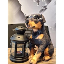 Sevimli Doberman Köpeği 35cm Siyah