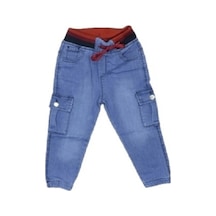 Egecan Kaşkorse Kemerli Yan Cep Detaylı Erkek Çocuk Kot Pantolon 2475 Denim