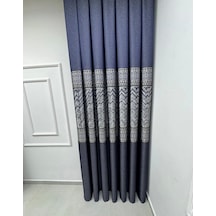 Nivemeshome Avşa Desen:632349 502 Lacivert 1/3 Sık Pile Fon Perde Apm Lacivert