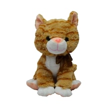 Miyavlayan Tekir Peluş Sesli Kedi 28 Cm Kedi Sesi Çıkaran Bal Rengi Turuncu