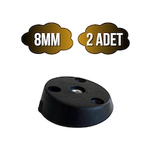 Masa Sehpa Ayağı Eğimli Montaj Aparatı Mobilya Açılı Ayak Tabanı Siyah M8 Siyah 8mm 2 Adet Siyah