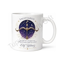 Yay Burcu Temalı Baskılı Kupa Bardak Astroloji Hediye Porselen Mug Beyaz / Çok Renkli