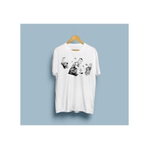 Bahriyeli Collection Oversize Masa Tenisi 2 Tasarım Unisex T-shirt Beyaz