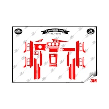 Mercedes E-190 1983-1993 Torpido Konsol Trim Göğüs Maun Kaplama Set 34 Parça Kırmızı