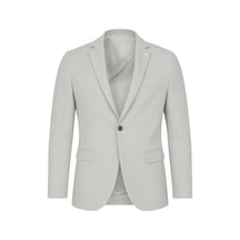 Plus Scorpion Erkek Açık Gri Blazer Ceket Slim Fit, Şık Ve Hafif Kumaş, Tek Düğmeli Açık Gri