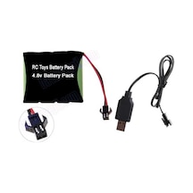 Tnl 4.8V 1100Mah Siyah Soketli  Oyuncak Araba Pili ve Usb Şarj Cih