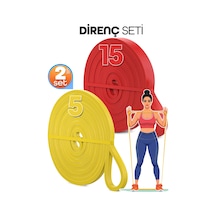 5 + 15 Kg 2'li Set Barfiks Lastiği Gym Resistance Band Antrenman Kas Geliştirme Bandı