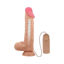 Lilitu Shop 24 CM Kıkırdaklı Çift Katmanlı Gerçekçi Titreşimli Dildo Vibratör Penis