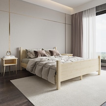 Melodi Model Vernikli Çam Ahşap Karyola-122 120 x 200