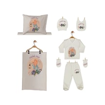 Pia Baby Gl 1930-06 İsme Özel Yastık Battaniye Zıbın Set Krem