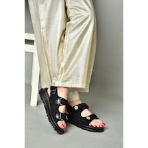Fox Shoess267122004 Siyah Kumaş Kadın Sandalet Siyah