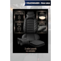 Volkswagen Polo 2022 Uyumlu Siyah Renk Premium Lüks 2 Adet Minder Ve Yastık