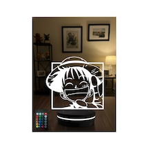 One Piece Luffy 3d Led Gece Lambası Rgb Kumandalı Anime Masa Lambası Dekoratif Gece Işığı