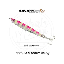 Savage Gear 3D Slim Minnow Baby Jig 5G 4.6Cm Pink Zebra Glow