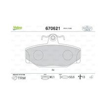 Mercedes Clk 200 A208 Arka Fren Balatasi 2000-2002 Valeo 670621