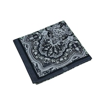 Mim Eşarp Mısırlı Eşarpları Büyük Boy Etnik Desenli Eşarp 120x120 Cm Füme