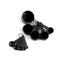 10 Adet/takım Mutfak Ölçüm Kaşığı Ölçüm Kapları Ölçüm Aletleri Taşınabilir Plastik Kahve Şeker Kepçesi Mutfak Aletleri Siyah