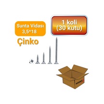 Akdeniz Vida 3,5x18mm Sunta Mobilya Vidası - Çinko Kaplamalı, Dayanıklı Ve Güçlü 3,5X18