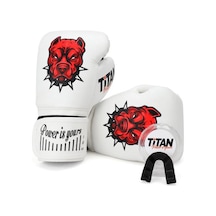Titan Sport Model-2 Beyaz Bitbull Desenli Boks Eldiveni Çok Renkli