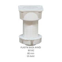 Plastik Baza Ayağı, Beyaz, 8 Cm 10 Adet Beyaz