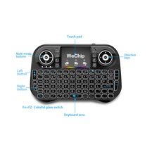 Maiyame Projeksiyon Wechip İ10 2.4ghz Kablosuz Klavye 7 Renk Arkadan Aydınlatmalı Mini Klavye Dokunmatik Y Siyah