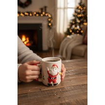 Seramik Kabartmalı Noel Baba 1no Kupa -300ml