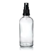5 Adet Şeffaf Cam Şişe 100Ml Siyah Sprey Başlıklı