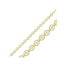 Gümüş Gold Yuvarlak Su Yolu Bayan Bileklik Sl4577 Gümüş