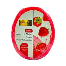 Naturix Doğal Strawberry Soap Peeling Etkili Süngerli Çilek Sabun 150 G