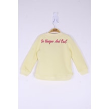 Toontoy Kız Çocuk Be Baskılı Sweatshirt Açık Sarı