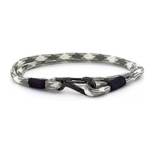 Yeşil Beyaz Paracord Metal Kanca Iki Sira Erkek Bileklik M011G Çok Renkli