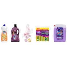 Bingo Sıvı Bulaşık Deterjanı 1500 Ml + Tüm Renkler Sıvı 3 L + Soft Yumuşatıcı 1440 Ml + Parex 8 Li Sünger + Soft 5'li Set Diğer