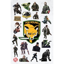 Metal Gear Solid Video Oyun Sticker Paketi 20 Adet Çok Renkli