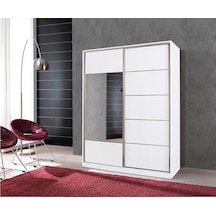 Doğandekorasyon Ömür 130 Cm 2 Kapakli Sürgülü Dolap Gardirop Beyaz Veya Cordoba