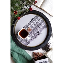 Evle-city Desenli Yuvarlak Metal Tepsi - Çay Kahve Tepsisi - Sunum Tepsisi 37 Cm City Sku: Smg8690010556264