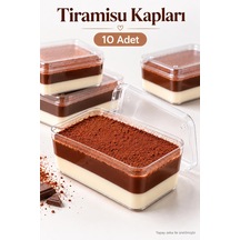 Şeffaf Kapaklı Tiramisu Magnolia Tatlı Pasta Sunum Ve Saklama Kabı 10 Adet