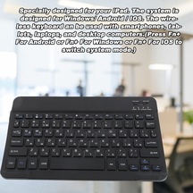 Yuntech01 10.1 İnç 80 Tuşlu Rusca Ultra İnce Bluetooth Klavye - Android/ios/windows Uyumlu, Su Geçirmez, Sessiz Ve Taşınabilir