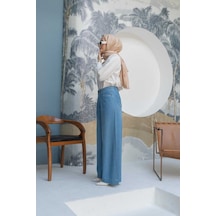1165-denim Bol Paça Pantolon Mavi Mavi 1165-denim Bol Paça Pantolon Mavi Mavi