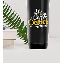 Coffee Tasarımlı Çelik Termos Bardak Açık Beyaz