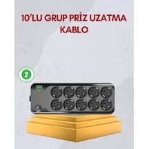 Tr 10 Prizli Uzatma Kablosu Termal Koruma Usb Type-c Hızlı Şarj 2500w 0